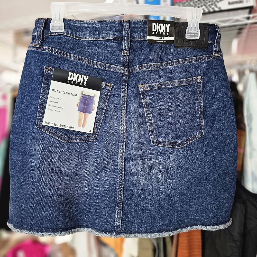 DKNY Jeans mid rise dalenim skirt women's